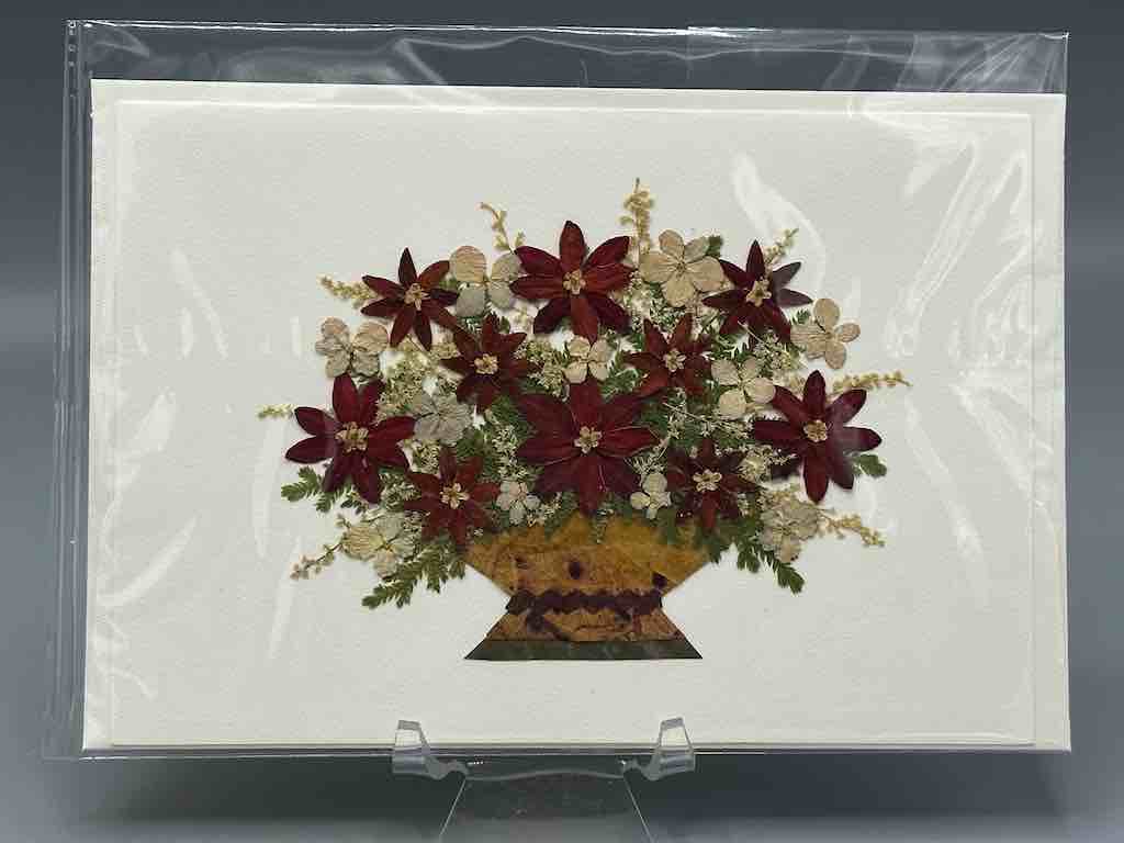 Handmade Pressed Dried Real Flower Greeting Card - Floral Arrangement