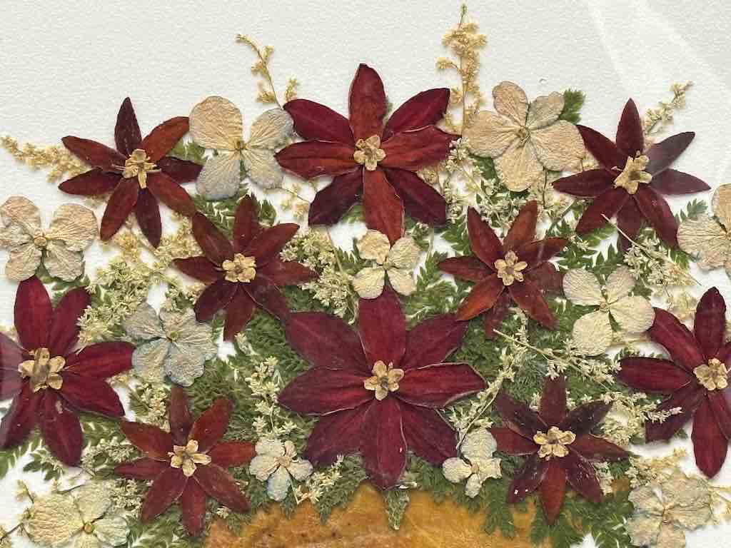 Handmade Pressed Dried Real Flower Greeting Card - Floral Arrangement