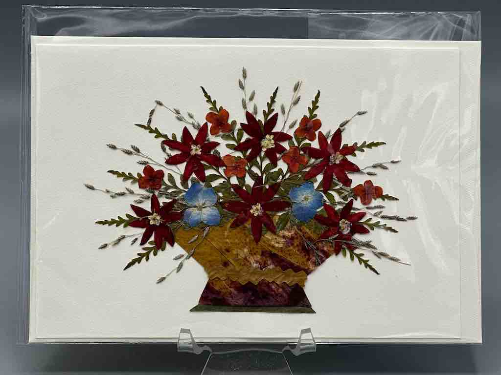 Handmade Pressed Dried Real Flower Greeting Card - Floral Arrangement