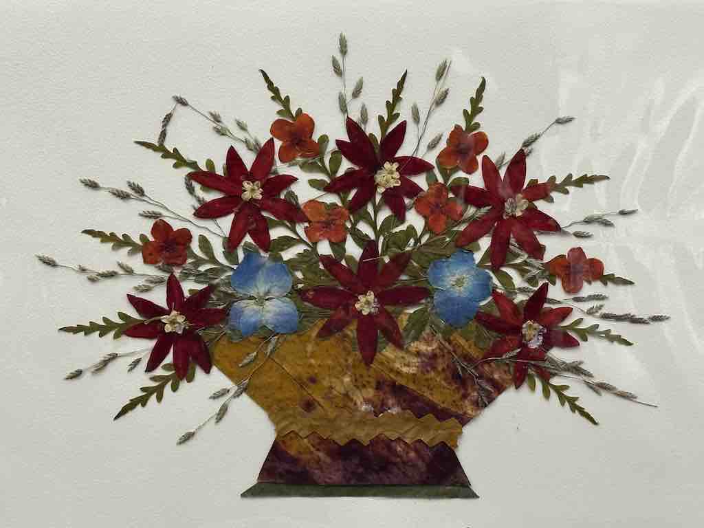 Handmade Pressed Dried Real Flower Greeting Card - Floral Arrangement