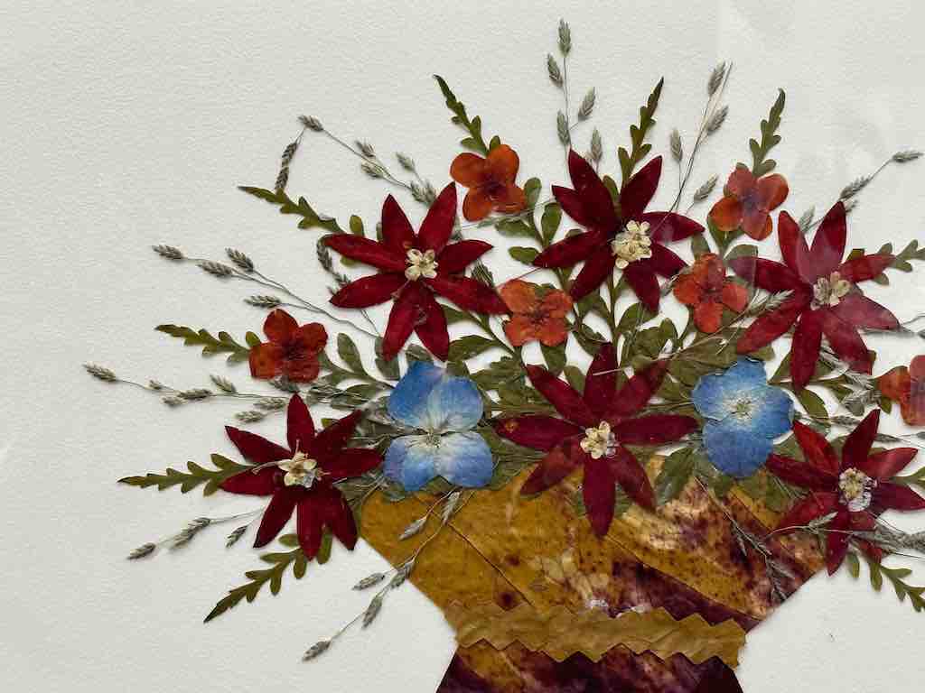 Handmade Pressed Dried Real Flower Greeting Card - Floral Arrangement