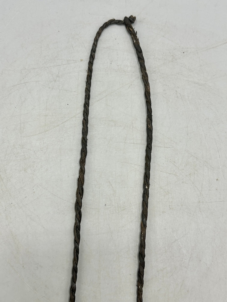 Triple Cowrie Shell Black Leather GriGri Pendant Necklace - Mali