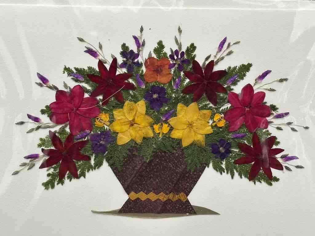 Handmade Pressed Dried Real Flower Greeting Card - Floral Arrangement