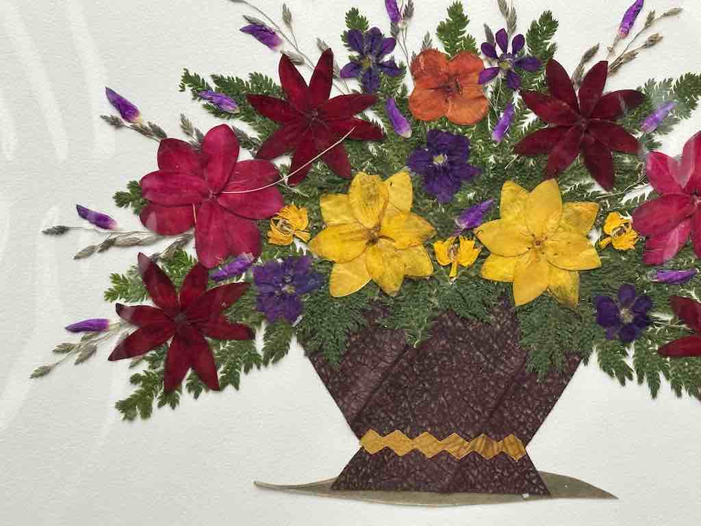 Handmade Pressed Dried Real Flower Greeting Card - Floral Arrangement