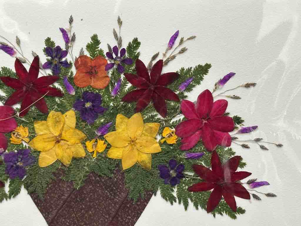 Handmade Pressed Dried Real Flower Greeting Card - Floral Arrangement