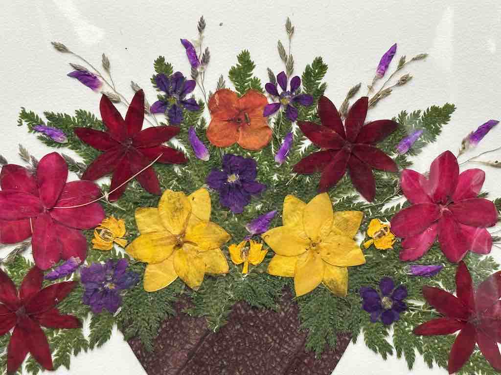 Handmade Pressed Dried Real Flower Greeting Card - Floral Arrangement