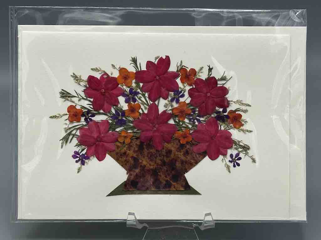 Handmade Pressed Dried Real Flower Greeting Card - Floral Arrangement