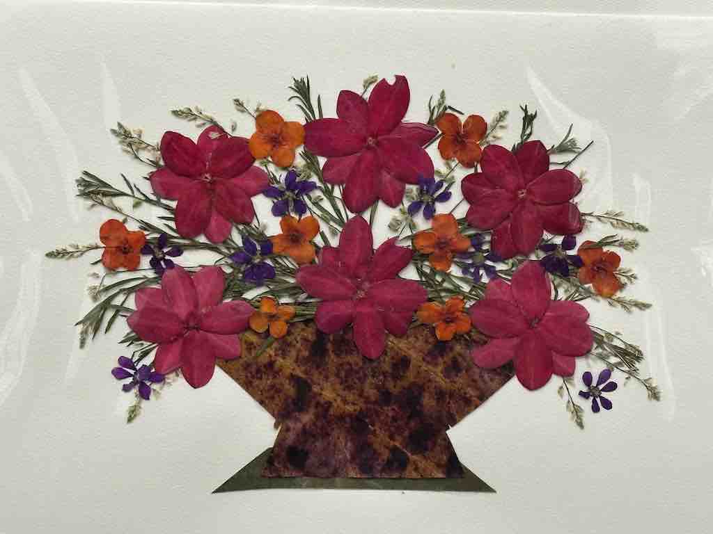 Handmade Pressed Dried Real Flower Greeting Card - Floral Arrangement