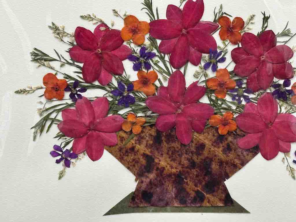 Handmade Pressed Dried Real Flower Greeting Card - Floral Arrangement