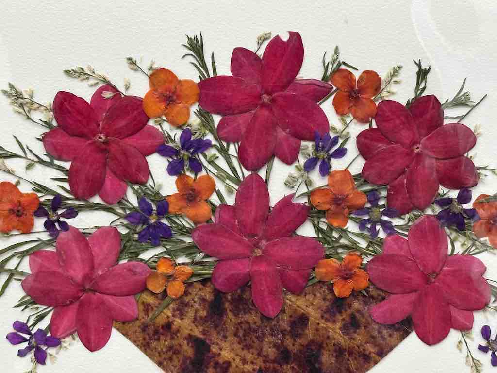 Handmade Pressed Dried Real Flower Greeting Card - Floral Arrangement