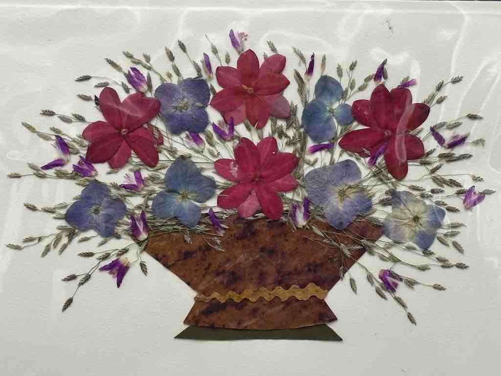 Handmade Pressed Dried Real Flower Greeting Card - Floral Arrangement