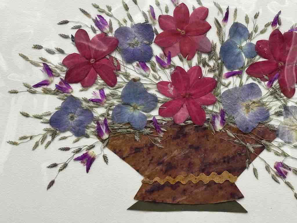 Handmade Pressed Dried Real Flower Greeting Card - Floral Arrangement