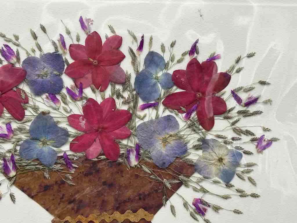 Handmade Pressed Dried Real Flower Greeting Card - Floral Arrangement