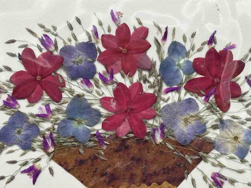 Handmade Pressed Dried Real Flower Greeting Card - Floral Arrangement