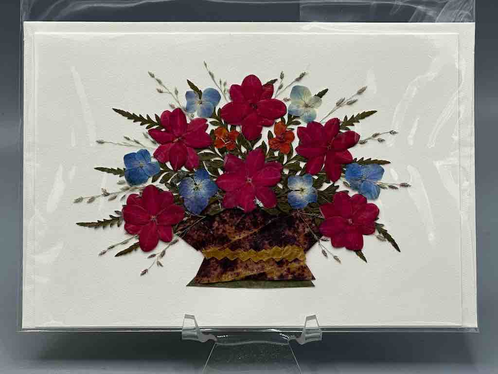 Handmade Pressed Dried Real Flower Greeting Card - Floral Arrangement