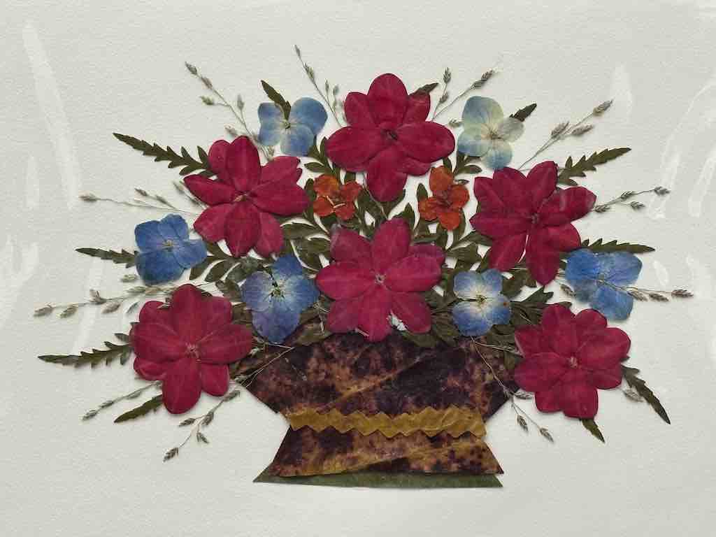 Handmade Pressed Dried Real Flower Greeting Card - Floral Arrangement