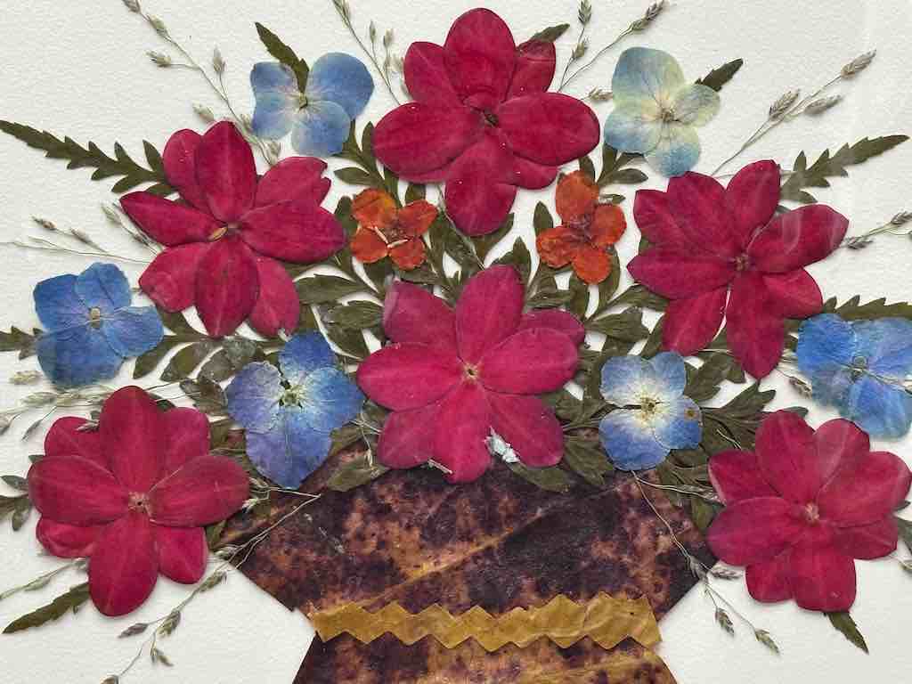 Handmade Pressed Dried Real Flower Greeting Card - Floral Arrangement