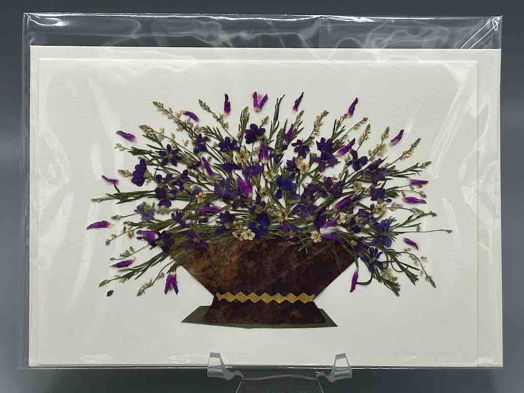 Handmade Pressed Dried Real Flower Greeting Card - Floral Arrangement