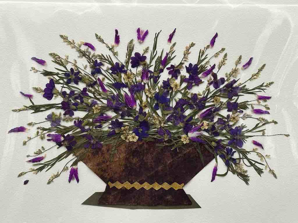 Handmade Pressed Dried Real Flower Greeting Card - Floral Arrangement