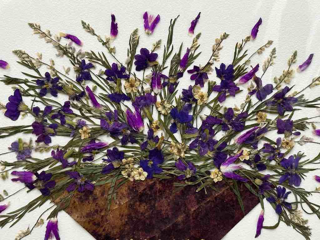 Handmade Pressed Dried Real Flower Greeting Card - Floral Arrangement