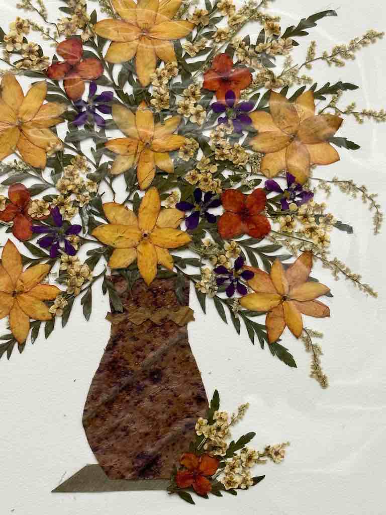 Handmade Pressed Dried Real Flower Greeting Card - Floral Arrangement