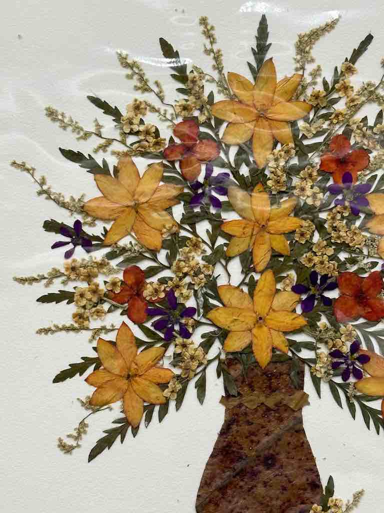 Handmade Pressed Dried Real Flower Greeting Card - Floral Arrangement