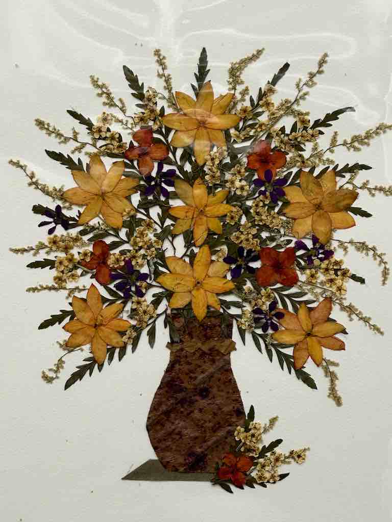 Handmade Pressed Dried Real Flower Greeting Card - Floral Arrangement