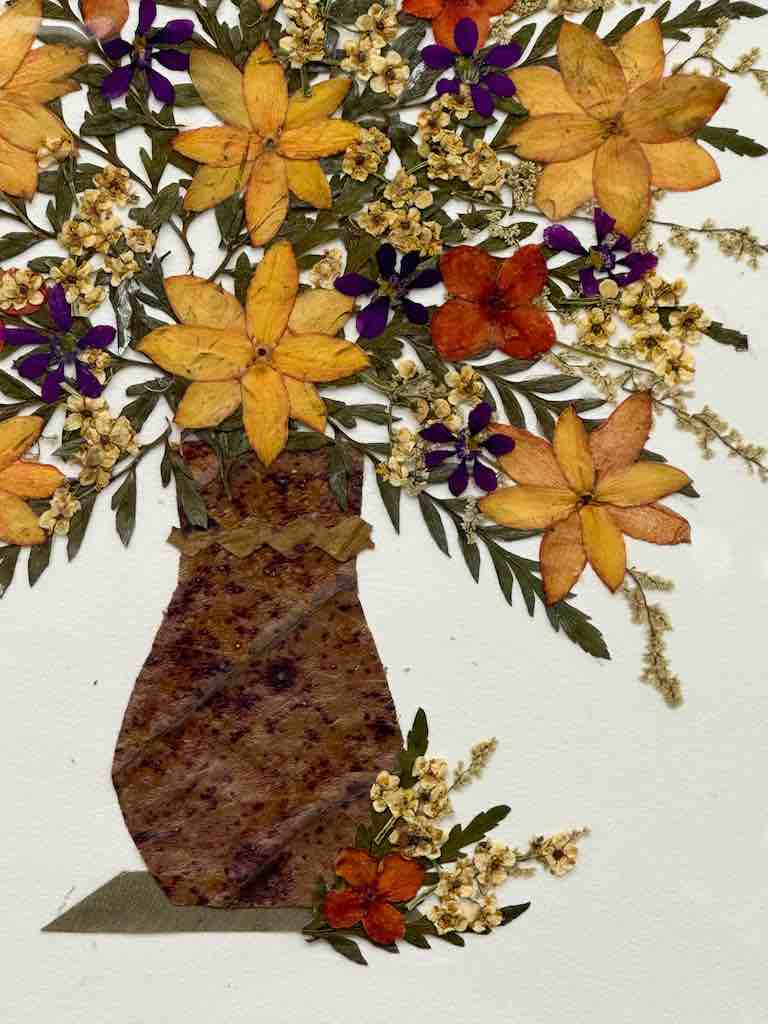 Handmade Pressed Dried Real Flower Greeting Card - Floral Arrangement