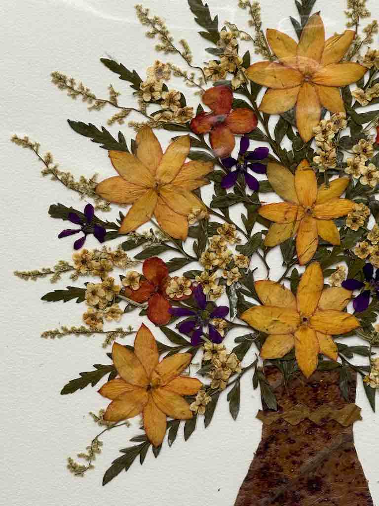 Handmade Pressed Dried Real Flower Greeting Card - Floral Arrangement