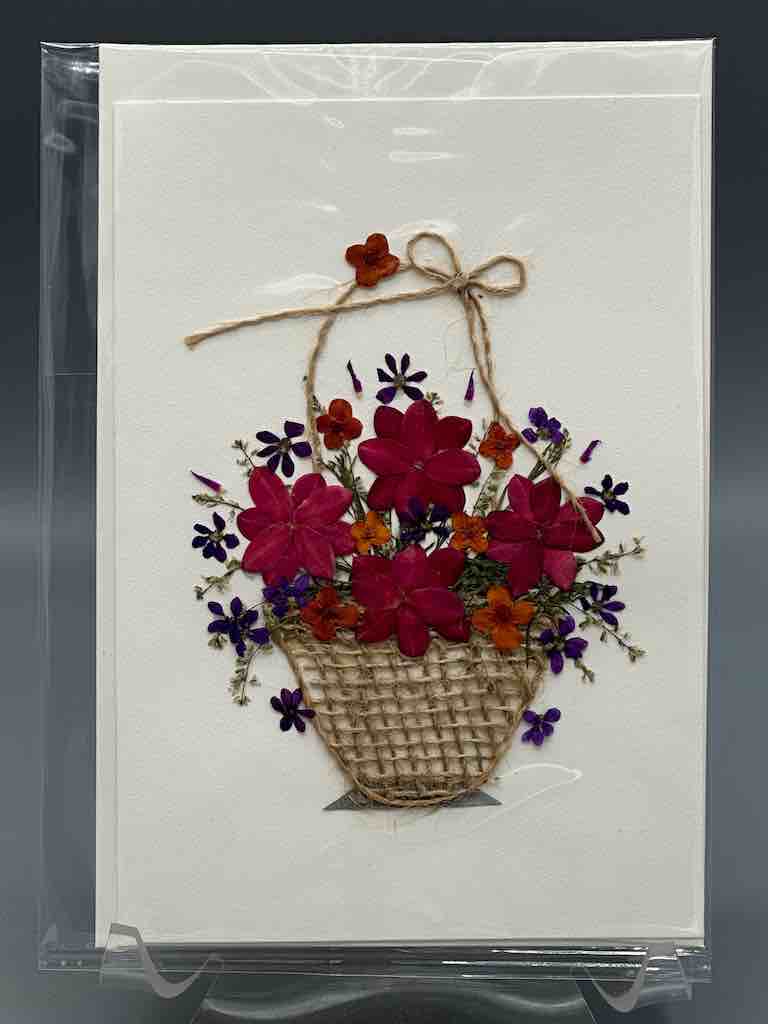 Handmade Pressed Dried Real Flower Greeting Card - Floral Arrangement