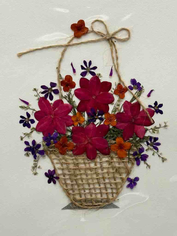 Handmade Pressed Dried Real Flower Greeting Card - Floral Arrangement