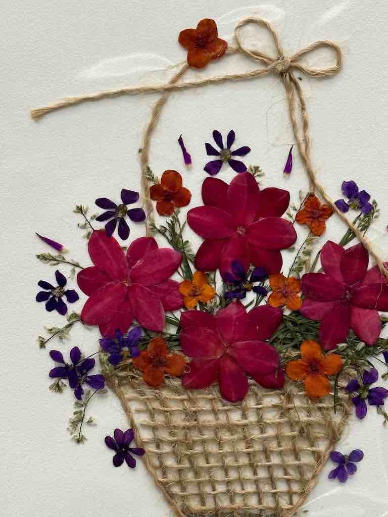 Handmade Pressed Dried Real Flower Greeting Card - Floral Arrangement