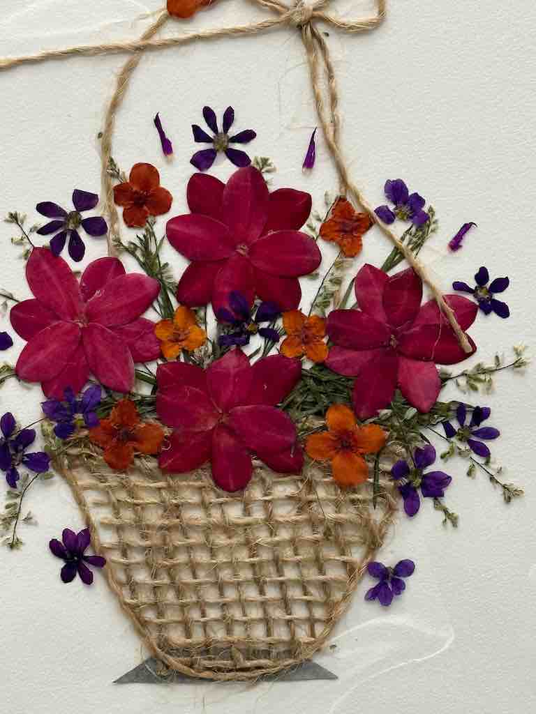 Handmade Pressed Dried Real Flower Greeting Card - Floral Arrangement