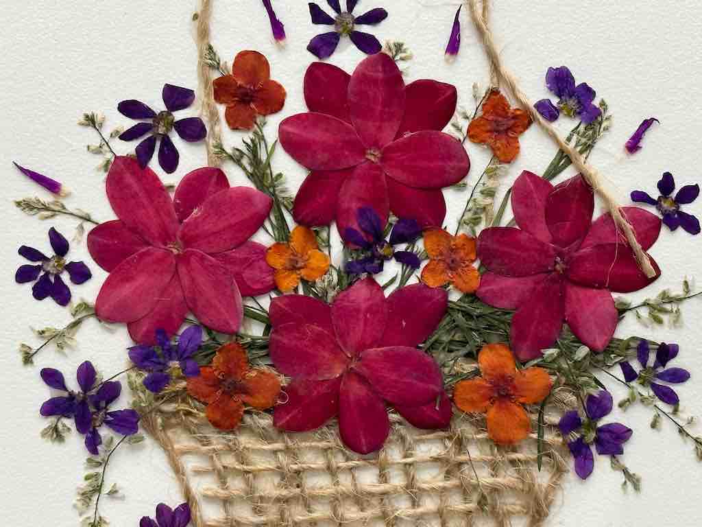 Handmade Pressed Dried Real Flower Greeting Card - Floral Arrangement