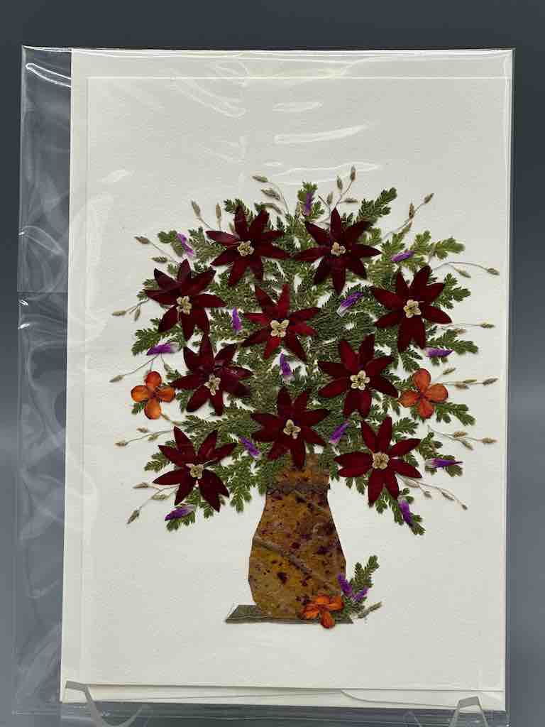 Handmade Pressed Dried Real Flower Greeting Card - Floral Arrangement