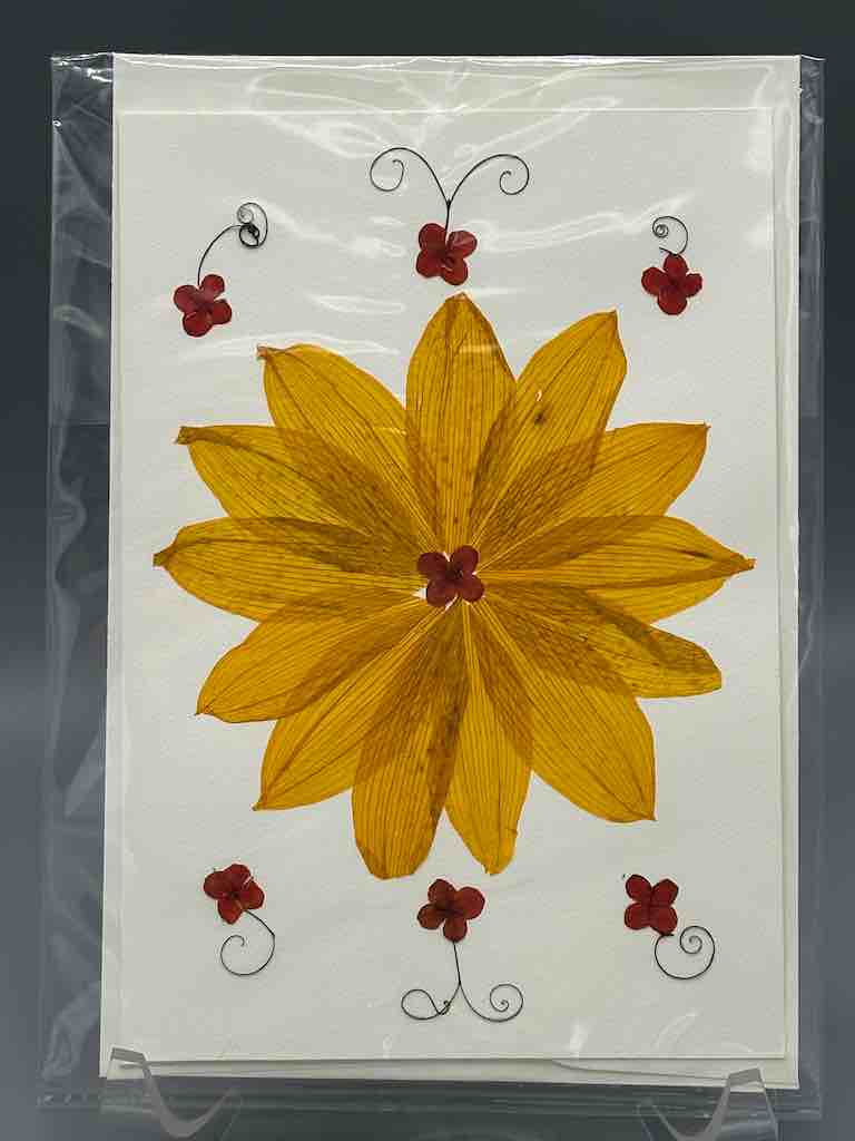 Handmade Pressed Dried Real Flower Greeting Card - Floral Kaleidoscope