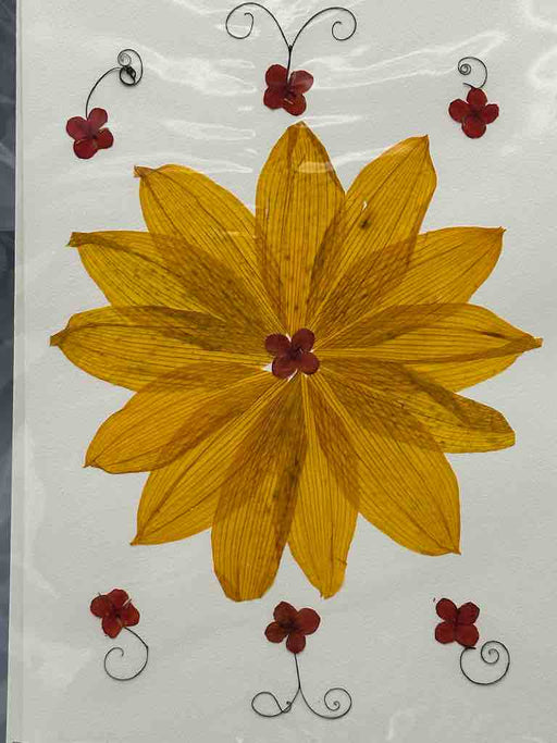 Handmade Pressed Dried Real Flower Greeting Card - Floral Kaleidoscope