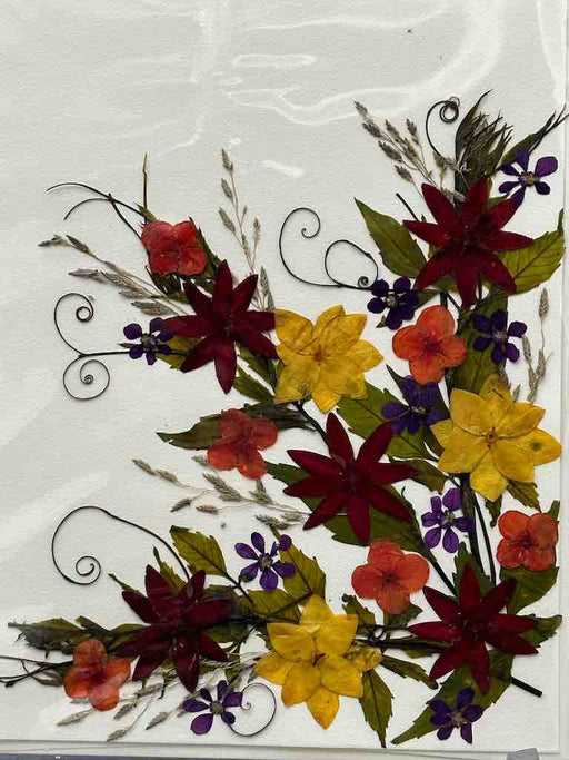 Handmade Pressed Dried Real Flower Greeting Card - Floral Corner