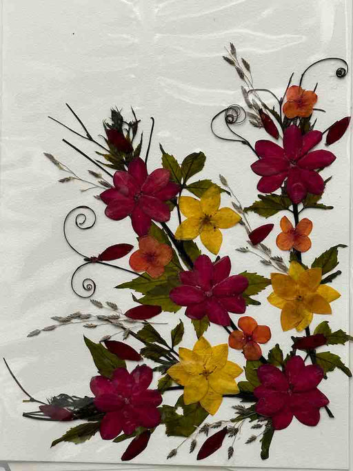 Handmade Pressed Dried Real Flower Greeting Card - Floral Corner