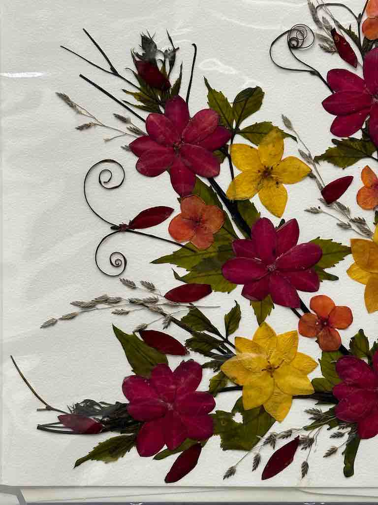 Handmade Pressed Dried Real Flower Greeting Card - Floral Corner