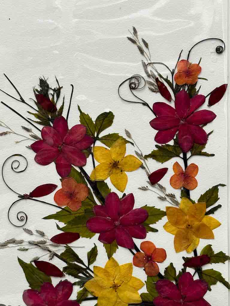 Handmade Pressed Dried Real Flower Greeting Card - Floral Corner