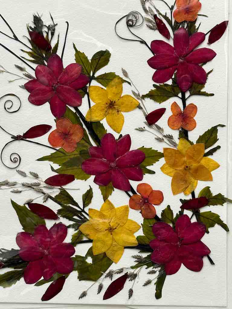 Handmade Pressed Dried Real Flower Greeting Card - Floral Corner