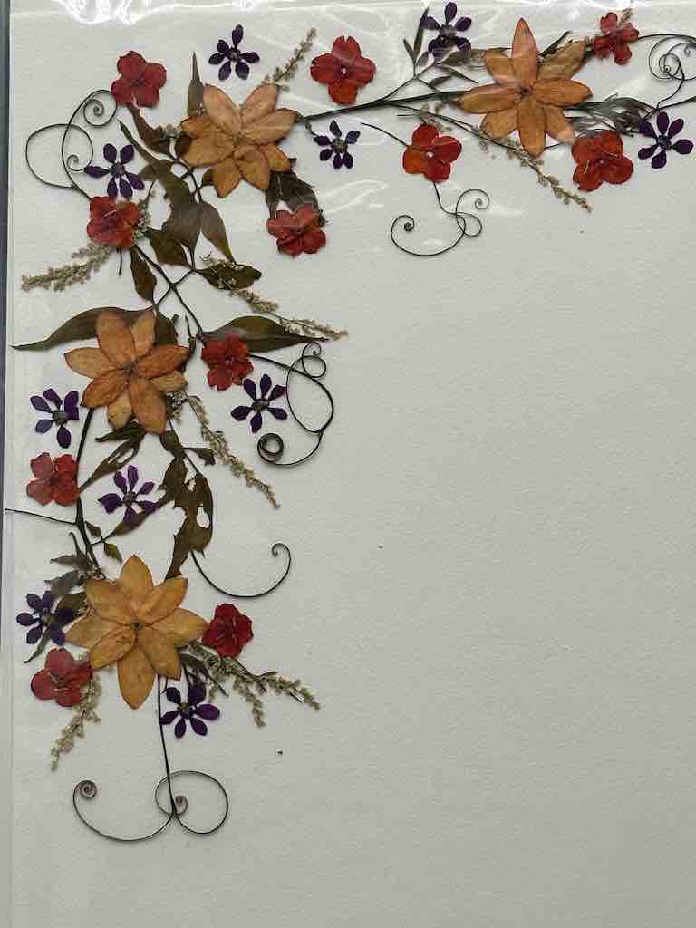 Handmade Pressed Dried Real Flower Greeting Card - Floral Corner