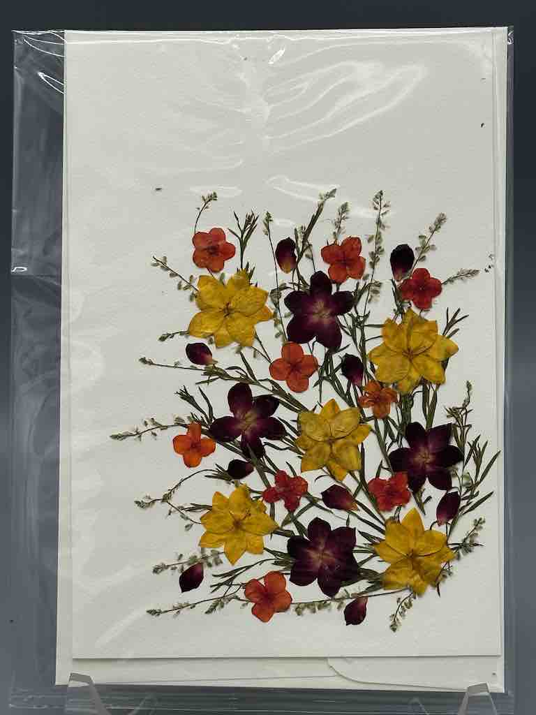 Handmade Pressed Dried Real Flower Greeting Card - Floral Corner