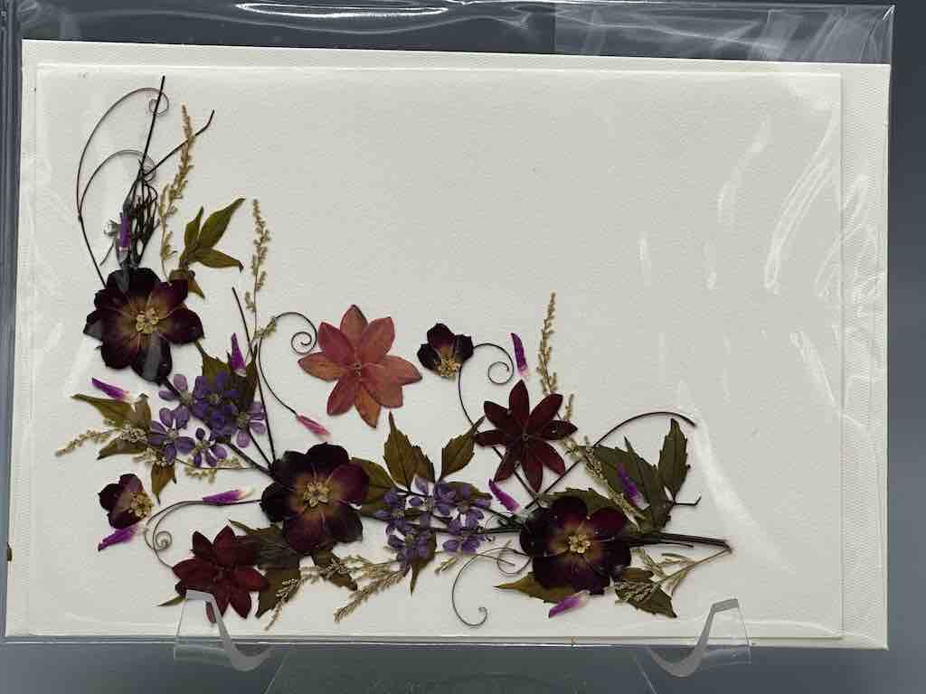 Handmade Pressed Dried Real Flower Greeting Card - Floral Corner