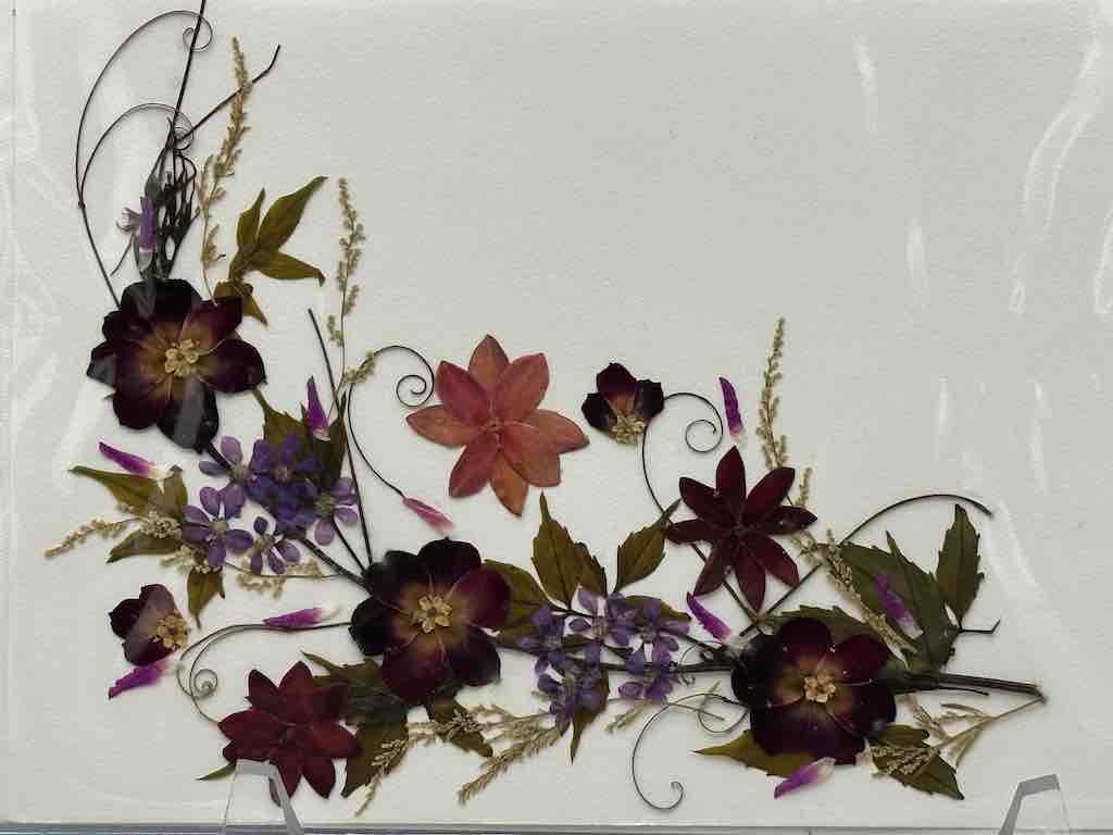 Handmade Pressed Dried Real Flower Greeting Card - Floral Corner