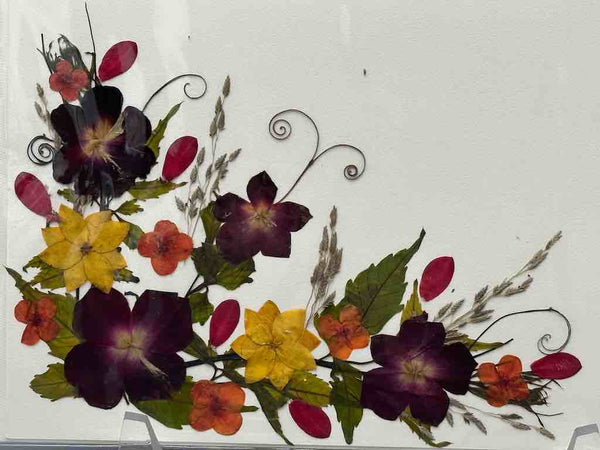 Handmade Pressed Dried Real Flower Greeting Card - Floral Corner