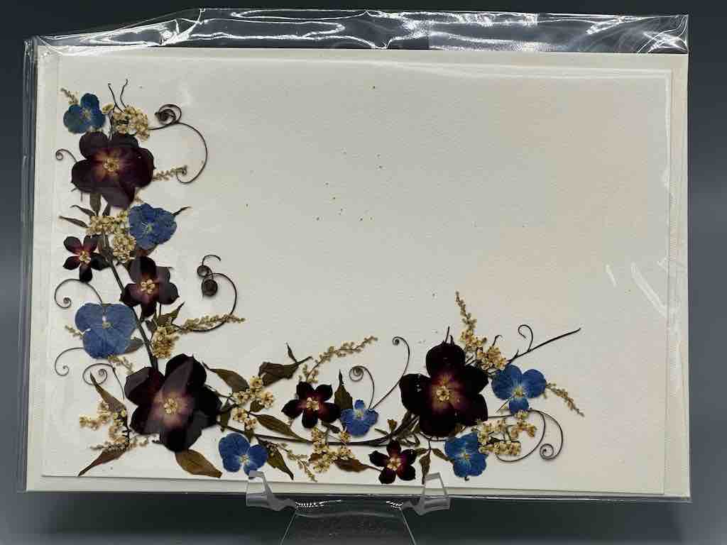 Handmade Pressed Dried Real Flower Greeting Card - Floral Corner