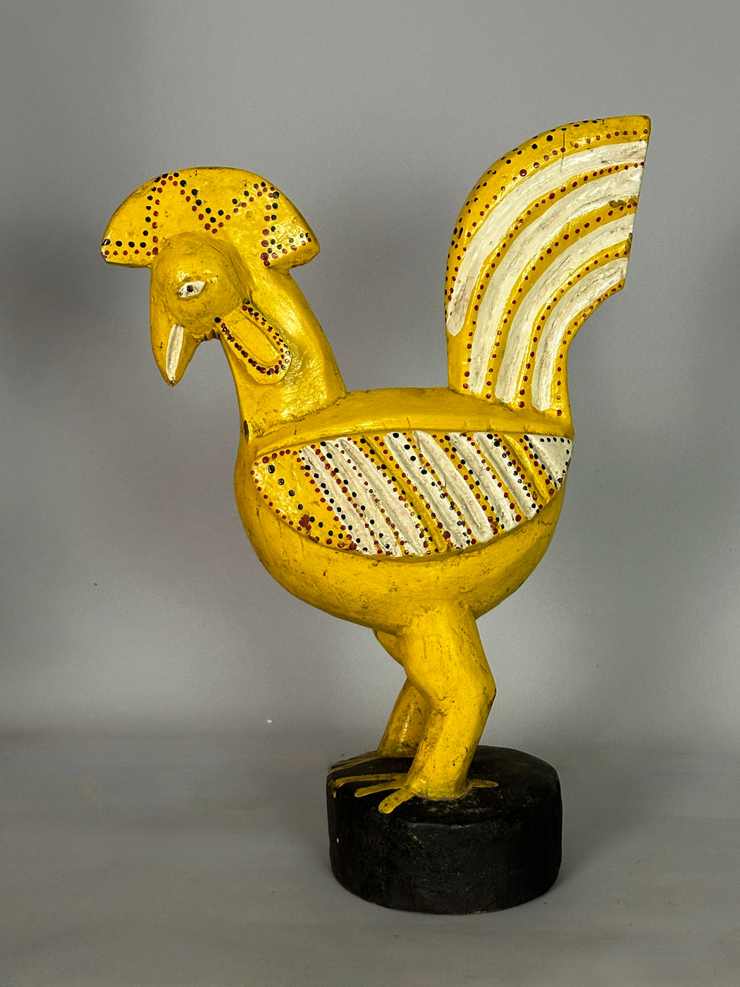Large Yellow Wooden Chicken Figure | Mali, Africa