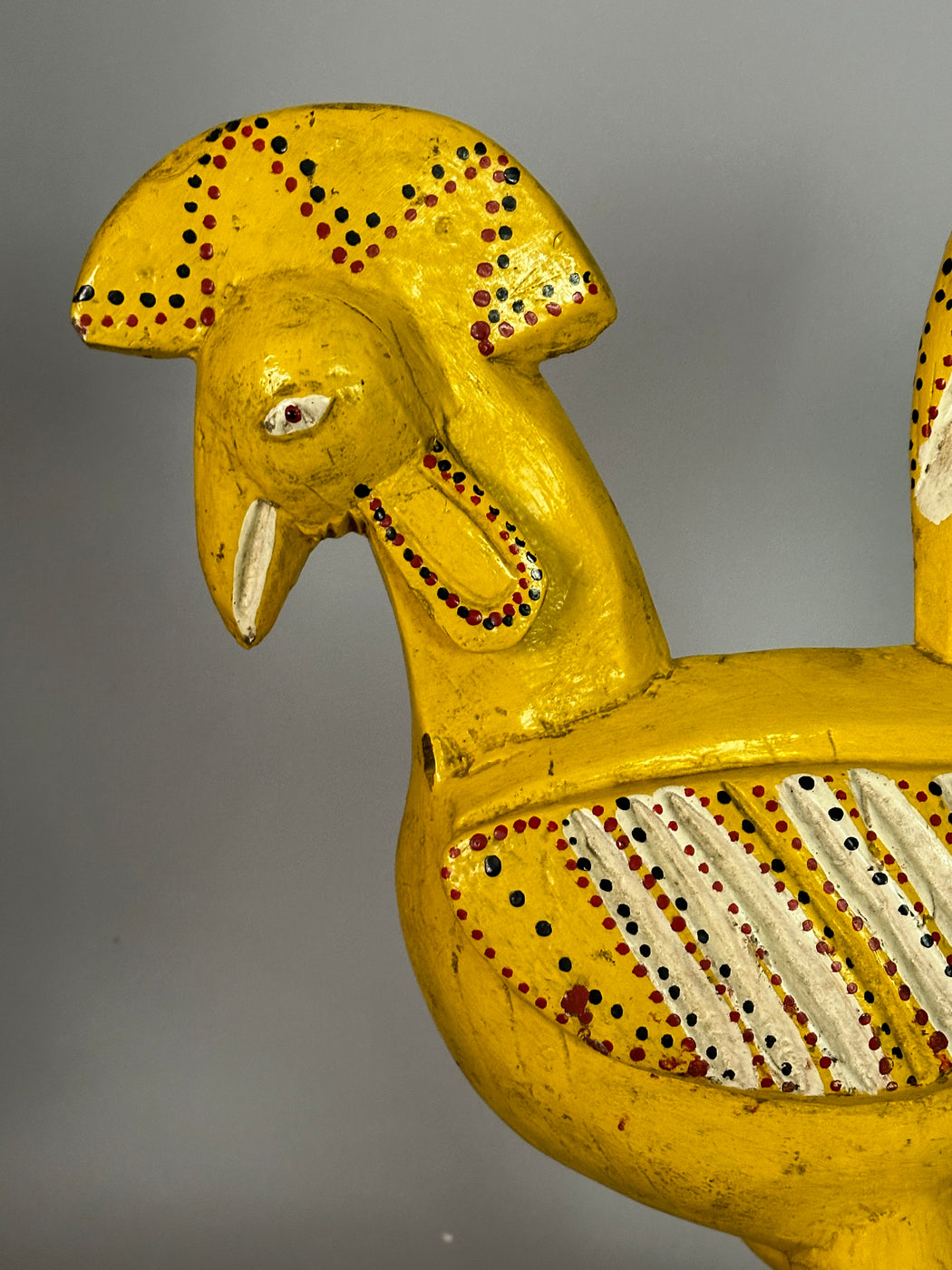 Large Yellow Wooden Chicken Figure | Mali, Africa